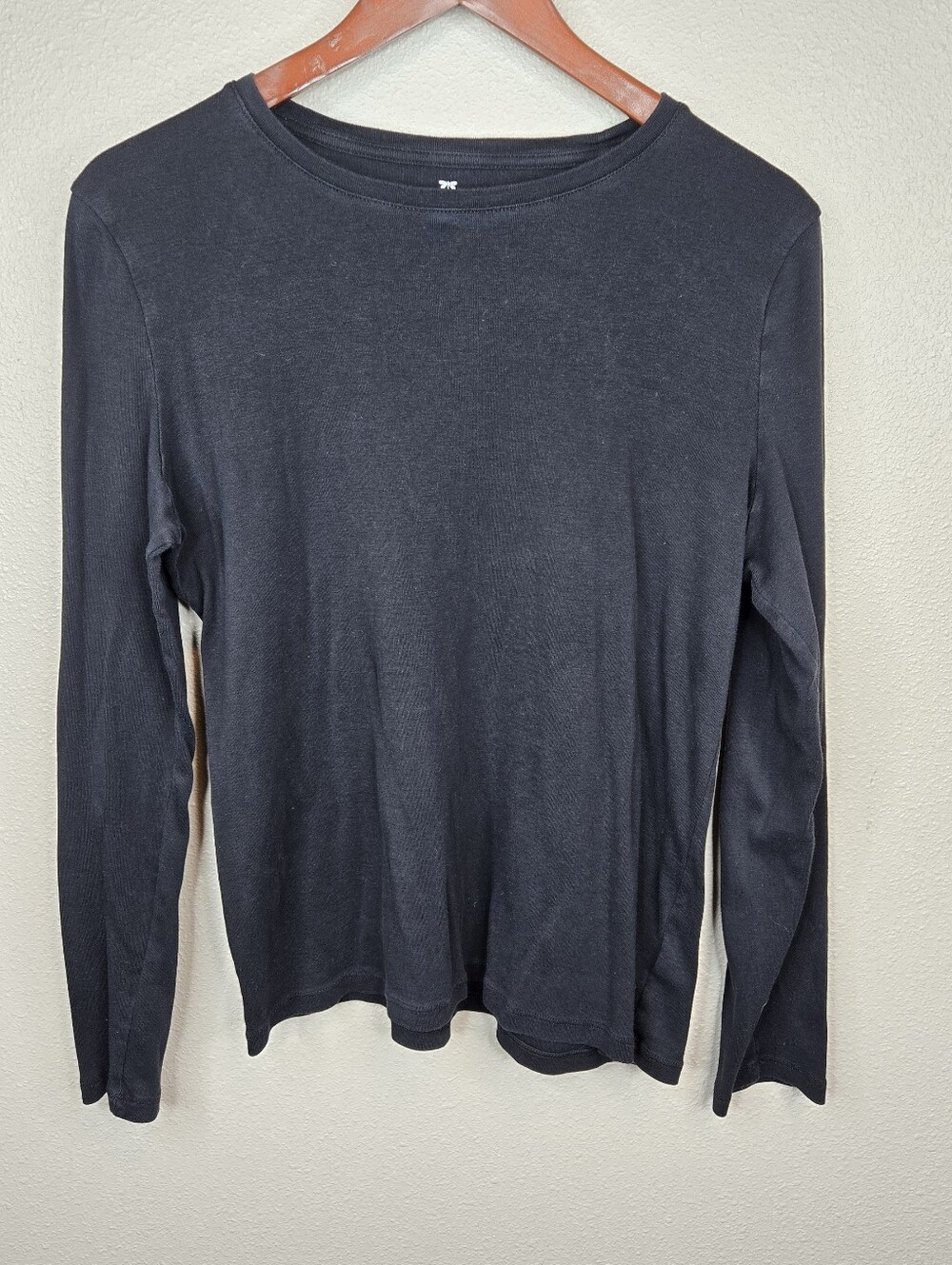 Talbots Pima Cotton Black Long Sleeve Top Size Large
